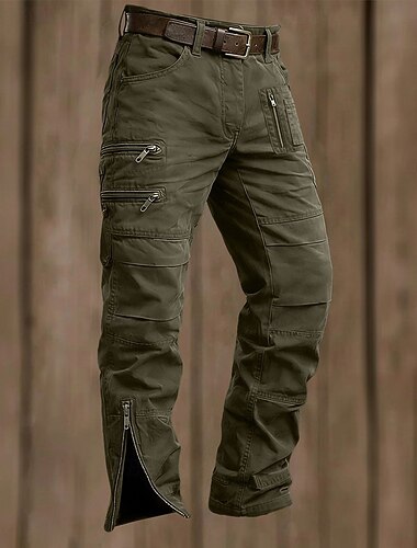  Homme Pantalons Cargo Pantalon tactique Jambe zippée Uni Confort Respirant Longueur complète Occasionnel Quotidien Extérieur Vacances Occasionnel Noir Vert Véronèse Non Elastique