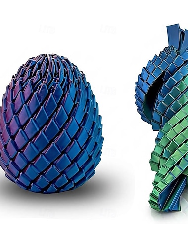  Œuf anti-stress imprimé en 3D, jouet anti-stress glissant et anti-stress, œuf de Pâques à tordre pour adultes, petit jouet anti-stress coulissant à glisser pour garnir les paniers de Pâques, puzzle