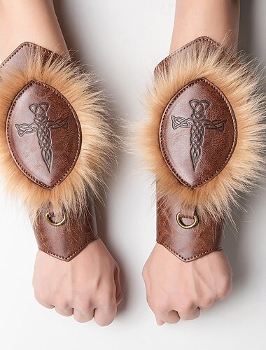  Medeltida kostymer Renässans Vapen och Rustning Armskydd Viking Barbar Maskeradkläder Unisex Halloween Karnival Prestanda LARP Ren Faire Vuxna Armskydd