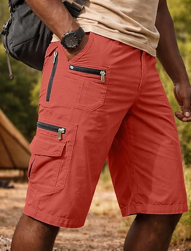  Herren Cargohose Cargohosen Cargo-Shorts Shorts Freizeitshorts Tasche Elastischer Bund Einfach Knielang Lässig Outdoor Streetwear Mode Streetwear Schwarz Hellgrün Unelastisch