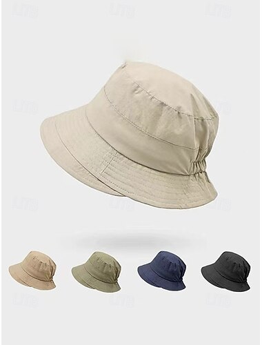  レディースカジュアルコットンバケットハット、伸縮性のある調節可能なサンハット、ビーチバケーション、普段着、旅行、夏の屋外スタイリングに最適な複数のカラーをご用意