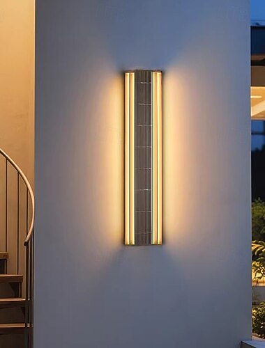  Outdoor Wall Lights Metal 60cm Modern Solar Wall Light, IP65 Waterproof, Energy-Efficient Outdoor Lighting for Garden, Patio, Pathway, Yard, Deck, Balcony Solar Powered, Weather-Resistant, Wall-Mounte