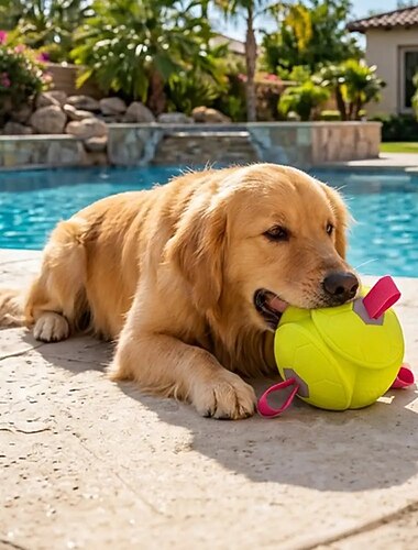  Jouet flottant pour chien en forme de ballon de football avec sangles