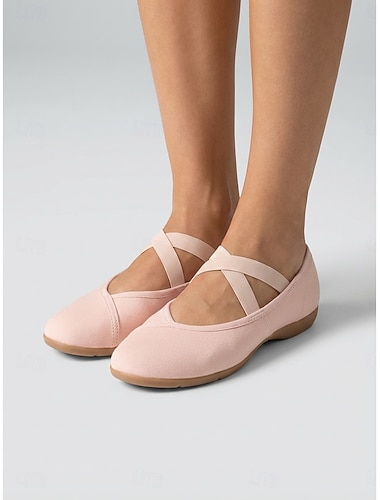  Scarpette da ballo da donna color nude, con suola morbida divisa e cinturini elastici, ideali per allenamento e prove. &studio