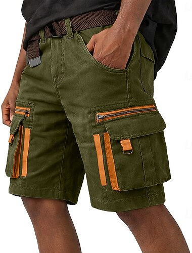  Homme Pantalon cargo Shorts cargo Shorts Short décontracté Avec Poches Taille Élastique Uni Confort Longueur Genou Occasionnel Extérieur Vêtements de rue Mode Streetwear Bleu bleu marine Non Elastique