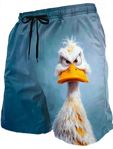  Pánské Legrační Kachna kreslená zvířata Plavecké trenýrky Plavky a plavecké kraťasy Surfovací šortky Středně vysoký pas Havajské Plážová dovolená Boční kapsy Podšívka ze síťoviny Elastická šňůrka v