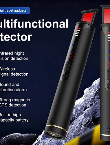  Detektor für versteckte Kameras mit Infrarot-Nachtsicht, Abhörschutzgerät, Funksignalscanner für drahtlose Audiogeräte, GPS-Tracker-Detektor für Reisen und Hotels &Airbnb-Datenschutz