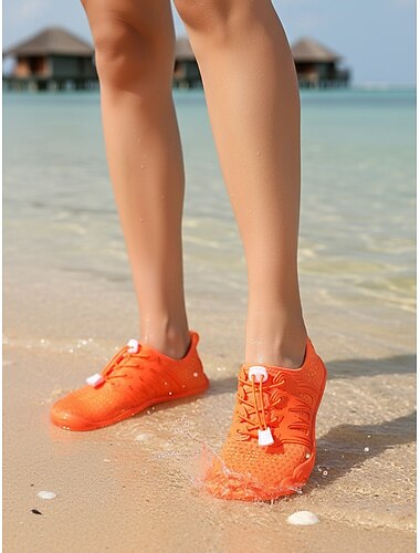  Chaussures aquatiques orange pour femmes, à séchage rapide, respirantes, antidérapantes et à cordon, légères et minimalistes, idéales pour la natation et les vacances à la plage. &sports nautiques
