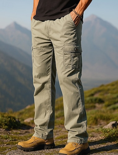  Herren Cargohosen Wanderhosen Frühling Herbst Außen Normale Passform Wasserdicht Winddicht Unterteile Tasche Schwarz Armeegrün Baumwolle Camping / Wandern Laufen S M L XL XXL