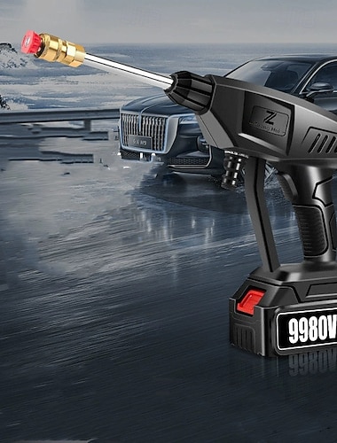  Pistola idropulitrice portatile senza fili, idropulitrice ad alta pressione con batteria ricaricabile [x]v, idropulitrice elettrica portatile per autolavaggio, patio, recinzioni, pavimenti e pulizia