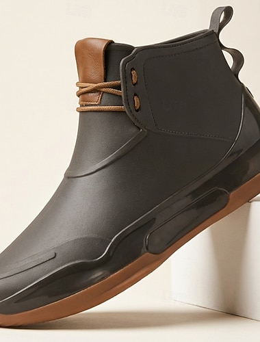  Bottes de pluie grises pour hommes, imperméables, à enfiler, pour le travail en extérieur, légères et résistantes aux intempéries, idéales pour les jours de pluie, le jardinage, les voyages et les activités de plein air.