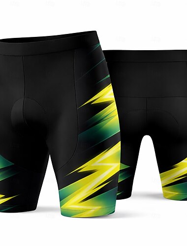  Herren Geometrisch Radsport-Radhose: Fahrradshorts Gepolsterte Fahrradhose Fahhrad Shorts Unterteile Schmale Passform Sport 3D-Polster Schnelltrocknend Schweißableitend Atmungsaktiv Schwarz Königsblau