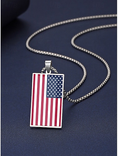  Collier pendentif drapeau en acier inoxydable pour homme, chaîne avec drapeaux nationaux de plusieurs pays, idéal pour les jours de match de football, le soutien des supporters, les encouragements au stade, les tenues de sport décontractées et au quotidie