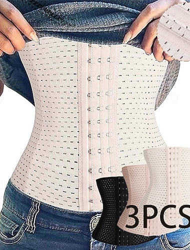  3-teiliges Shapewear-Set für Damen mit Taillenformer, Bauchkontrolle, Push-up-Effekt vorne, Verschluss vorne, geeignet zum Gehen, für Büro, Autofahren, Fitnessstudio und Sport, atmungsaktiv,