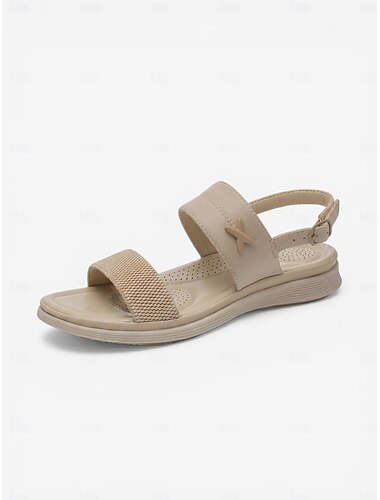  Damskie brązowe sandały z odkrytą piętą i podparciem łuku stopy – wygodne, regulowane sandały z klamrą, lekkie, amortyzowane buty codzienne do chodzenia, parkowania i podróży &odzież codzienna