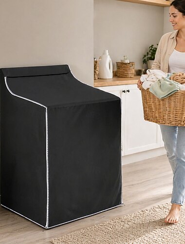  tvättmaskinsöverdrag med dragkedja design oxford tyg vattentät tvättmaskin och torktumlare täcker helautomatiskt trumtvättskydd