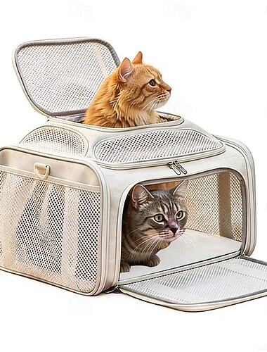  Bærbar, utvidbar bæreveske for kjæledyr med stor kapasitet