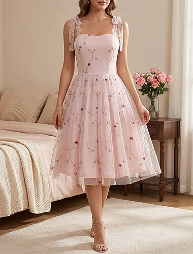  Jaren '50 Retro vintage Jurken Swing Jurk Flare Jurk Bloemig Wijd uitlopend Schommel Lieverd nek Kostuum Dames Casual Dagelijks gebruik Teaparty Volwassenen Kleding Lente zomer