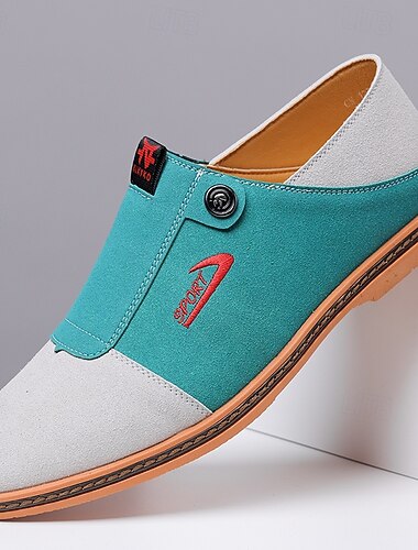  Miesten turkoosit ja valkoiset slip-on-kengät, kevyet ja mukavat kävelykengät, pehmeät ja tyylikkäät vapaa-ajan kengät jokapäiväiseen käyttöön, matkustamiseen, autoiluun ja kesäiseen vapaa-aikaan.