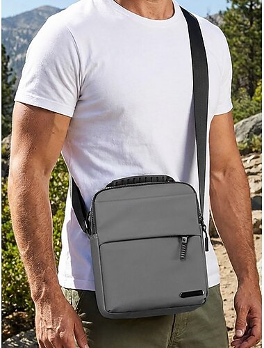  メンズポリエステル製クロスボディバッグ、マルチカラーの調節可能なストラップ付きショルダーバッグ、普段使い、スポーツ、ハイキング、キャンプ、週末旅行に最適なカジュアルなアウトドアトラベルバッグ