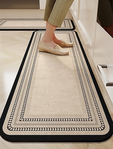  Küchenläufer, pflegeleicht, ölabweisend, rutschfest, saugfähig dank Kieselgur, für Zuhause und Badezimmer