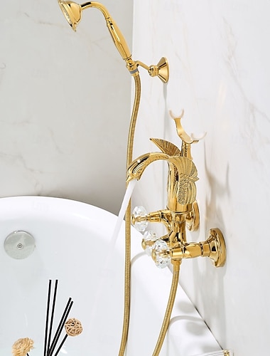  Badekarskran - Moderne galvanisert Vægmonteret Messing Ventil Bath Shower Mixer Taps