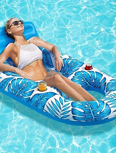  Aufblasbare Blatt-Liege, PVC-Wasserhängematte für Erwachsene zum Entspannen im Pool, ideal für Poolpartys und sommerliche Freizeitaktivitäten. &Spaß im Freien