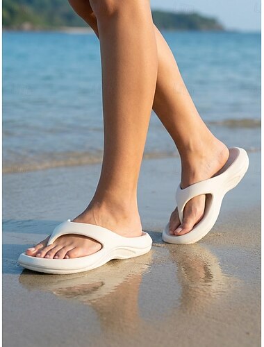  Svarta unisex-thongsandaler - ultrabekväma flip-flops med stöd för hålfoten för strandsemestrar och badsemestrar &utomhus sommarkläder för fritidsbruk