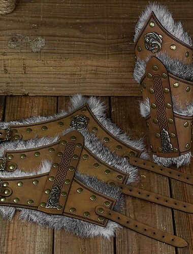  Medeltida kostymer Renässans Vapen och Rustning Armskydd Viking Barbar Maskeradkläder Unisex Viking Halloween Karnival Prestanda LARP Ren Faire Vuxna Armskydd