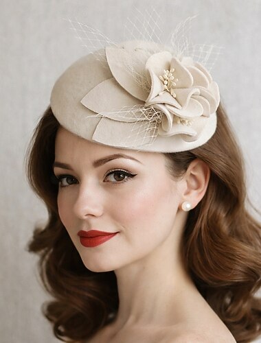  Elegant Retro / vintage Fascinatorhatt Fascinator kate Middleton Maskeradkläder Dam Maskerad Fest / afton Möhippa Vuxen Hatt