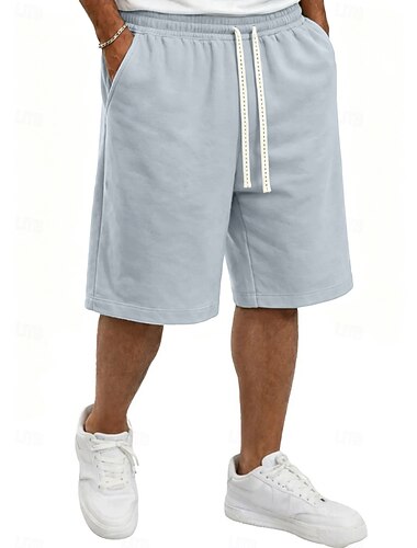  Pánské Kraťasy Letní šortky Neformální šortky Kapsy Elastický pas Jednoduchý Bez vzoru Pohodlné Prodyšné Délka kolen Ležérní Venkovní Plážové prázdniny Módní Černá Bílá Lehce elastické