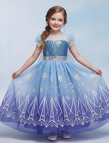  Boguge 2026 Snedronningen Frost Prinsesse Elsa Kjoler Kappe Blomsterpikekjole Cosplay Kostume fest for Pige Børne Jul Barnets Dag Maskerade Bryllup Bryllupsgæst