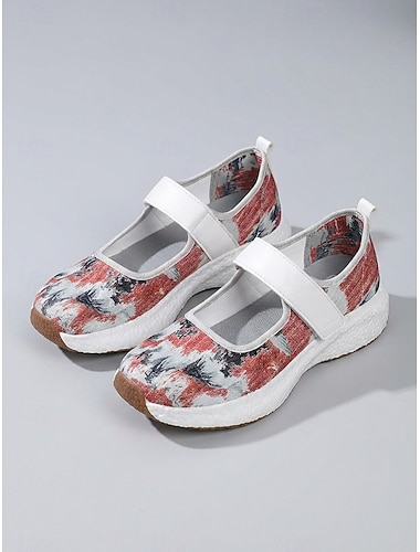  Baskets Mary Jane bleu denim pour femme avec bride velcro – chaussures de marche décontractées pour le quotidien, les voyages et les vacances &activités de plein air