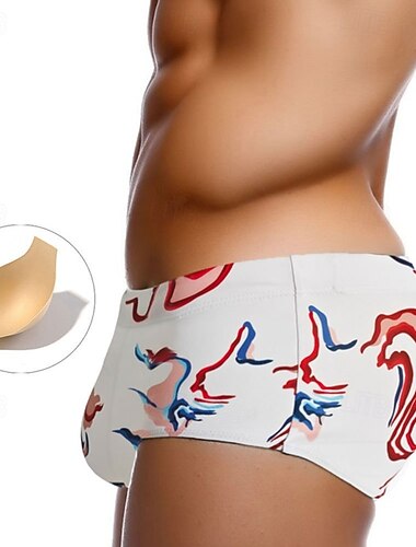  رجالي شورتات السباحة ترونكس السباحة مطبوع ساق قصيرة سريع جاف خفة الوزن قابل للبسط ملابس السباحة قيعان تزلج على الماء الرياضات المائية سباحة الصيف