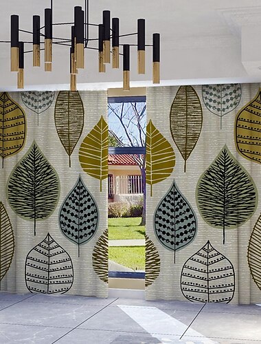  2 יחידות וילונות אמנותיים גיאומטריים, וילונות חלון מפוליאסטר עם כיס למוט, וילונות עם דוגמאות מופשטות מודרניות, ניתן לכביסה במכונה, מתאים לסלון, חדר שינה, מטבח, חדר עבודה, עיצוב מעונות, חדר בית