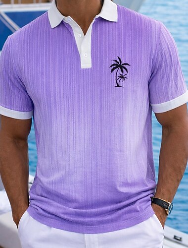  Pánské Palma Havajské polokošile Krátký rukáv Polo tričko Košile s límečkem Na běžné nošení Oblečení na atletiku Denní nošení Oblečení na dovolenou 3D tisk Knoflíky Prodyšná síťovina Jaro léto Vodn