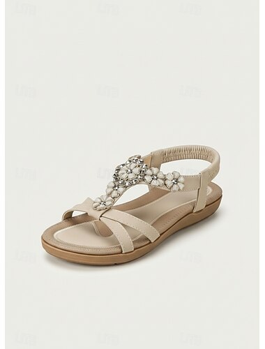  sandale de damă bleumarin cu împodobire florală - pantofi eleganti de vară, plate, cu branț confortabil, ideali pentru purtarea zilnică sau petrecerile în grădină