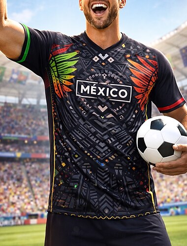  Herren Frankreich Fußball-Sommer Global Match Pullover-Oberteile Laufshirt Sommer Farbblock Kurzarm UPF 50 Schnelltrocknend Atmungsaktiv Leger Laufen Joggen Fitness Schwarz Sportbekleidung