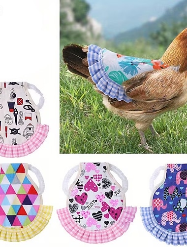  Colete para galinhas, avental para galinhas com alças elásticas para proteção das penas das costas, jaqueta protetora de penas para aves durante a muda e o acasalamento, colete fofo com babados para