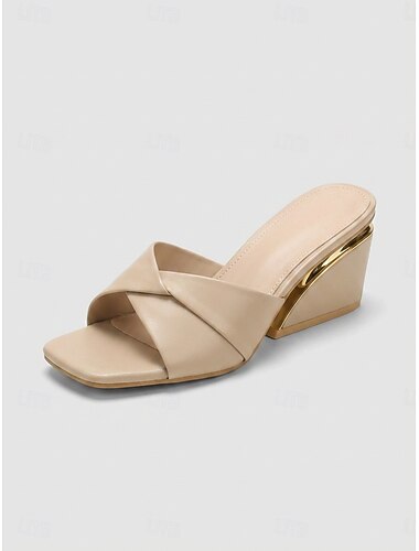  Sandálias femininas brancas de salto plataforma - sapatos elegantes e minimalistas para festas no jardim.