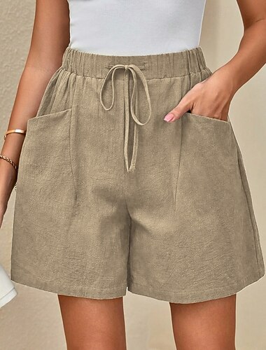  Damen Laufshorts Sportshorts Kordelzug Taschen Shorts Lässig Täglich Outdoor Sommer Frühling Schnelltrocknend Leicht Feuchtigkeitsableitend Fitnesstraining Tennis Golfspiel Figurbetonter Schnitt