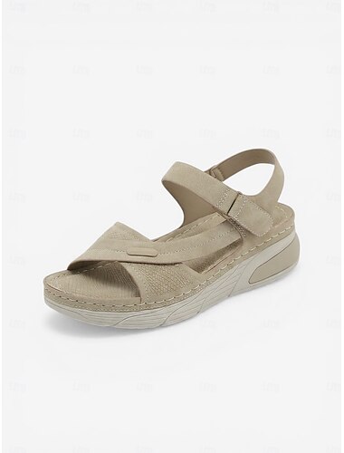  Damskie szare sandały do chodzenia z podparciem łuku stopy – wygodne, amortyzowane sandały typu slingback z paskami skrzyżowanymi, lekkie, codzienne, letnie buty do podróży, spacerów i ogrodu &odzież