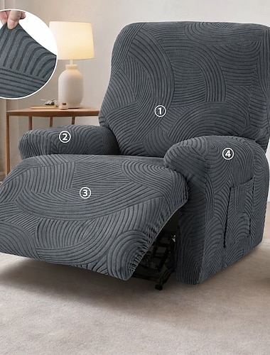  Housse de fauteuil inclinable extensible en tissu doux et élastique, protection pour meubles de salon, housse de protection résistante et confortable