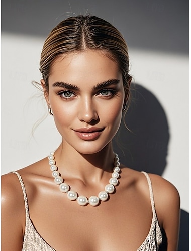  Choker-Halskette Perle Damen Elegant Klassisch Modische Halsketten Für Täglich