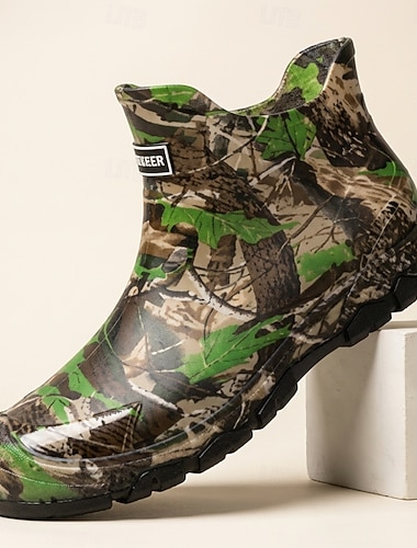  Bottes de pluie imperméables camouflage pour hommes, antidérapantes, résistantes et adaptées à la chasse, au jardinage et aux travaux extérieurs (pêche, agriculture, travaux de jardinage, temps pluvieux, randonnée).