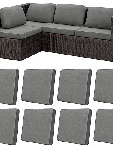  8 fodere elasticizzate per cuscini da patio, fodere di ricambio impermeabili per divani da esterno, divano da esterno &Fodere per divani, copricuscini per mobili da giardino, protezioni per mobili