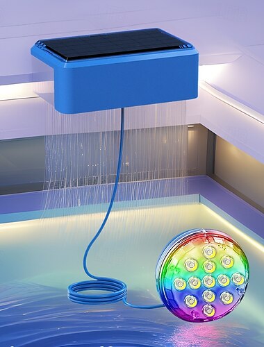  Luce solare per piscina, RGB, con telecomando, luce subacquea per feste estive, decorazione per piscina