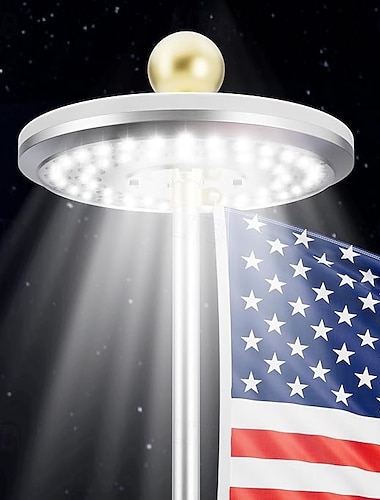  Solární světlo na stožár na vlajku, 26 LED ultra jasné solární světlo na stožár na vlajku, automatické noční svítidlo od soumraku do úsvitu, vhodné pro většinu stožárů na vlajku, venkovní zahradní