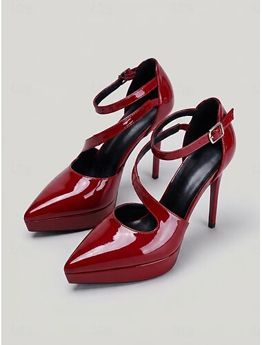  Escarpins nude à plateforme et bride cheville – talons hauts pointus pour boîte de nuit, soirée &soirée élégante