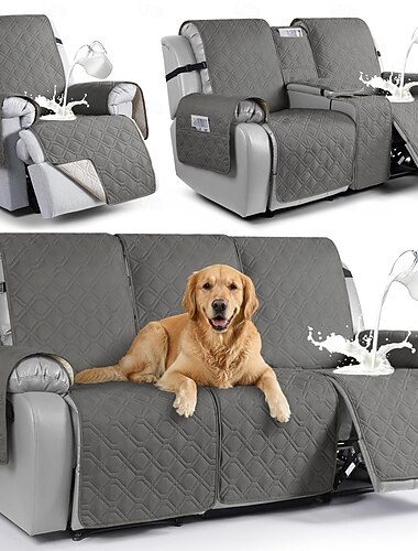  Voděodolné potahy na polohovací pohovky pro domácí mazlíčky, potahy na pohovky, pratelné potahy na polohovací pohovku, protiskluzový chránič nábytku s elastickými popruhy, kapsa pro psy